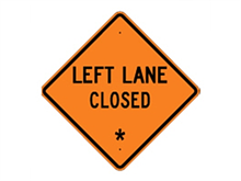 Picture of Left Lane Closed Sign (W20-5L*27)