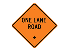Picture of One Lane Road Sign (W20-4*27)