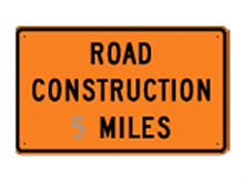 Picture of Road Construction * Miles Sign (G20-1*35)